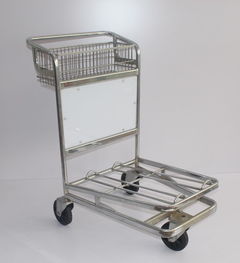 Two Layers Hand Pull Luggage Load Airport Service Trolley