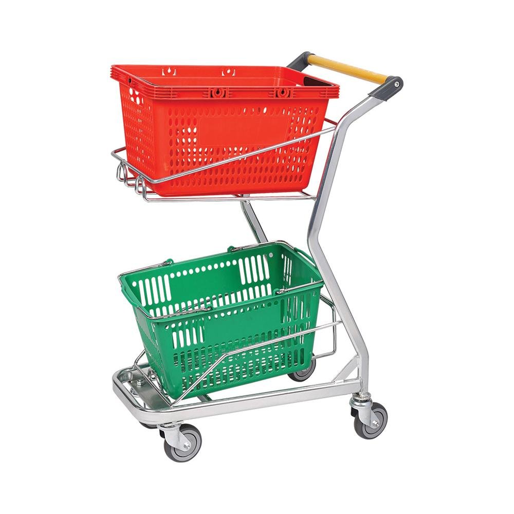 4" PU Wheel Cheap Shopping Trolleys Basket Storage Trolleys