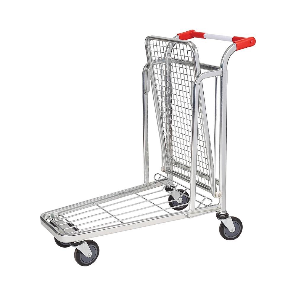 High Quality 2 Tier Warehouse Shopping Flat Trolley 